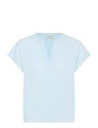 Kagitte Blouse Tops Blouses Short-sleeved Blue Kaffe
