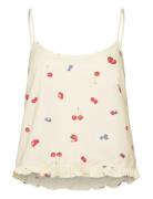 Cami Woven Ruffle Fruit Toppi Cream Hunkemöller