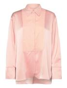 Corinna Over D Satin Shirt Tops Shirts Long-sleeved Pink Malina