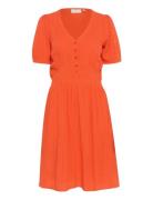 Karonna Dress Polvipituinen Mekko Orange Kaffe