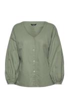 Blouse Emina Tops Blouses Long-sleeved Green Lindex