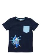 Stänk T-Shirt Tops T-shirts Short-sleeved Navy Martinex