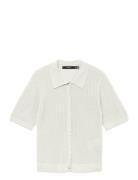 Vmluxlight Pointelle 2/4 Pol Ck Pull. Tops Knitwear Cardigans White Ve...
