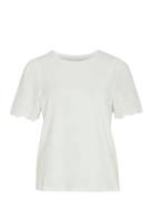 Viceliana O-Neck S/S Top Tops Blouses Short-sleeved White Vila