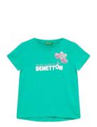 T-Shirt Tops T-shirts Short-sleeved Green United Colors Of Benetton
