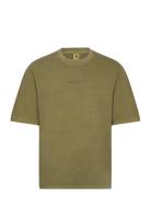 Overdyed Center Chest Boxy R T Tops T-shirts Short-sleeved Green G-Sta...
