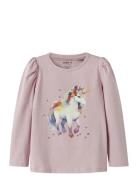 Nmfkrulle Ls Top Box Tops T-shirts Long-sleeved T-shirts Pink Name It