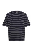 Ss Strp Jcqrd Rlxd P Tops T-shirts Short-sleeved Navy Calvin Klein Jea...