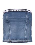 Tommy Girl Denim Tube Top Tops T-shirts & Tops Sleeveless Blue Tommy J...