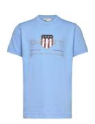 Archive Shield Ss T-Shirt Tops T-shirts Short-sleeved Blue GANT