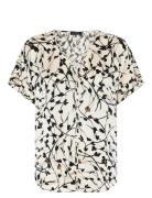 Floretbbphina Blouse Tops Blouses Short-sleeved White Bruuns Bazaar