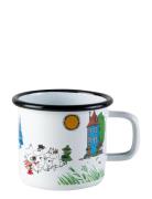 Moomin Enamel Mug 37Cl Home Tableware Cups & Mugs Coffee Cups White Mu...