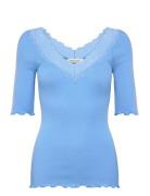 Rwbernadine 2/4 Regular Lace T-Shir Tops Blouses Short-sleeved Blue Ro...