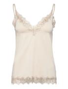 Rwbillie Sl Lace Strap Top Tops T-shirts & Tops Sleeveless Beige Rosem...