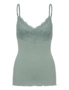 Rwbeatha Sl Strap Lace Top Tops Blouses Sleeveless Green Rosemunde