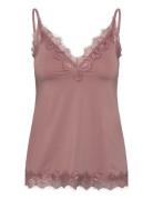 Rwbillie Sl Lace Strap Top Tops T-shirts & Tops Sleeveless Pink Rosemu...