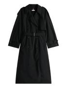 Lw Nylon Over D Trench Trenssi Takki Black Tommy Hilfiger