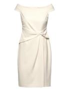 Plshd Crepe-Cocktail Dress Lyhyt Mekko Cream Lauren Ralph Lauren