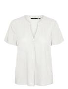 Vmmymilo Ss V-Neck Top Wvn Ga Tops T-shirts & Tops Short-sleeved White...