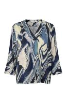 Madaciana Tops Blouses Long-sleeved Blue Masai