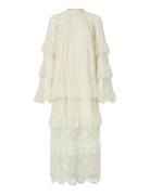 Yasarizona Ls Long Lace Dress - D2D Maksimekko Juhlamekko Cream YAS