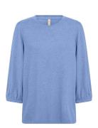 Sc-Biara Tops Blouses Long-sleeved Blue Soyaconcept
