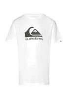 Ev Comp Logo Ss Youth Tops T-shirts Short-sleeved White Quiksilver