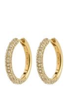 Tatum Large Hoops Gold-Plated Accessories Jewellery Earrings Hoops Gol...