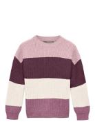 Kmgsandy L/S Stripe Pullover Knt Noos Tops Knitwear Pullovers Purple K...