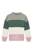 Kmgsandy L/S Stripe Pullover Knt Noos Tops Knitwear Pullovers Green Ki...