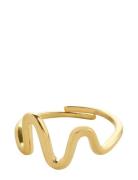 Lulu Wavy Stack Ring Gold-Plated Sormus Korut Gold Pilgrim