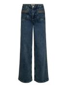 Mmcolette Linpos Jeans Bottoms Jeans Wide Blue MOS MOSH