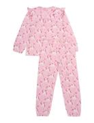 Pyjamas Ls Set Aop Pyjamasetti Pyjama Pink Minymo