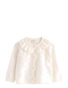 Knitted Cardigan Pointelle Nb Tops Knitwear Cardigans White Lindex
