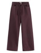 Trousers Peggy Twill Bottoms Jeans Wide Burgundy Lindex