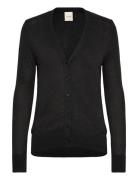Fine Gauge Viscose Cardigan Tops Knitwear Cardigans Black Calvin Klein