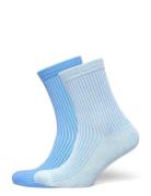 Core Rib Contrast Socks 2-Pack Lingerie Socks Regular Socks Blue Organ...