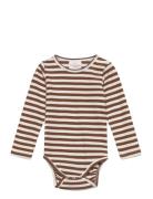 Tnsbfro L_S Rib Body Bodies Long-sleeved Brown The New