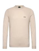 Momentum_Lite_Cn24 Tops Knitwear Round Necks Cream BOSS
