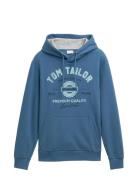 Hoodie With Print Tops Sweat-shirts & Hoodies Hoodies Blue Tom Tailor