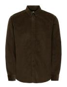 Onsmichael 18W Reg Cord Stretch Ls Noos Tops Shirts Casual Khaki Green...