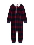 Striped Velour Rugby Coverall Pitkähihainen Body Navy Ralph Lauren Bab...