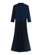 Slim 5X2 Rib Mix Midi Drs Polvipituinen Mekko Navy Tommy Hilfiger