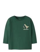 Nmmnathan Ls Nreg Top Box Tops T-shirts Long-sleeved T-shirts Green Na...
