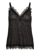 Rwbillie Sl Lace Strap Top Tops T-shirts & Tops Sleeveless Black Rosem...