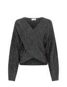 Mschzinelle Hope Wrap Pullover Tops Knitwear Jumpers Grey MSCH Copenha...