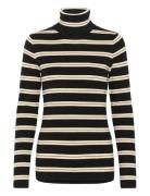 Slspina Striped Rollneck Tops Knitwear Turtleneck Black Soaked In Luxu...