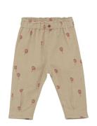 Pants Corduroy W. Lining Bottoms Trousers Beige Minymo