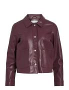 Vihellium Short Jacket - Noos Nahkatakki Burgundy Vila