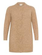 Kcruby Cardigan Tops Knitwear Cardigans Beige Kaffe Curve